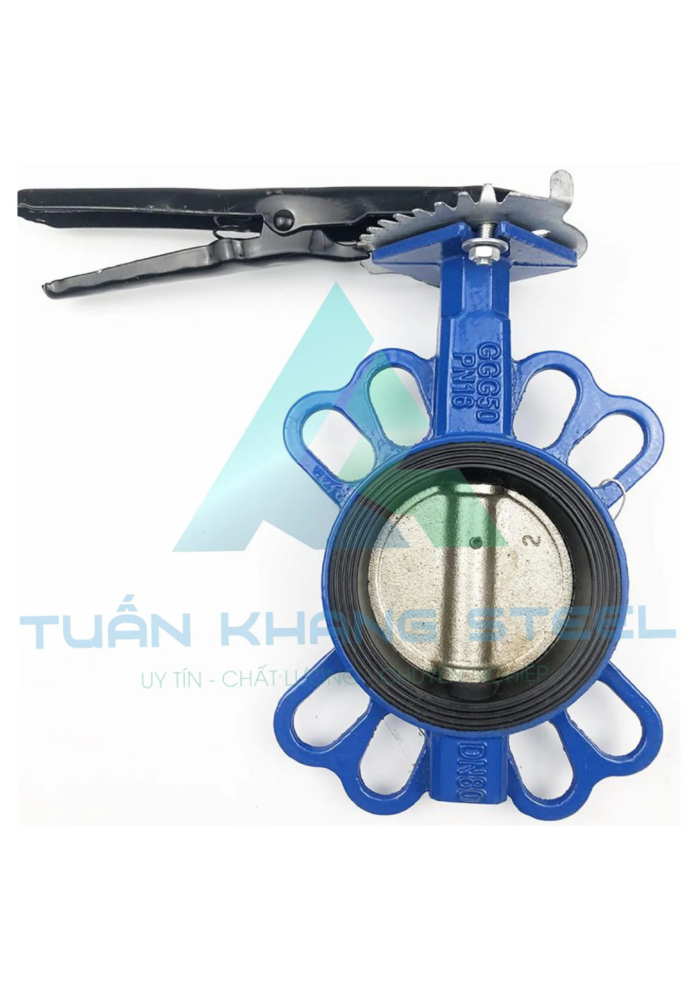 Van bướm tay gạt thân gang, cánh gang