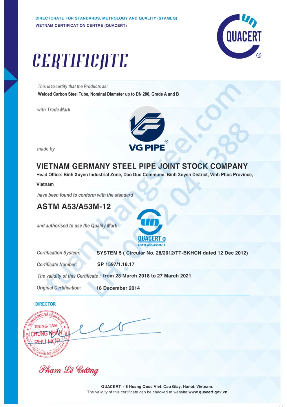 Hồ sơ năng lực Ống thép Việt Đức