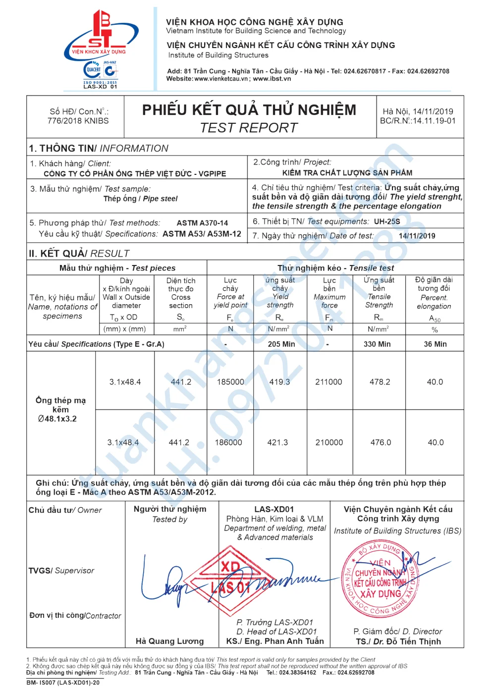 Hồ sơ năng lực Ống thép Việt Đức