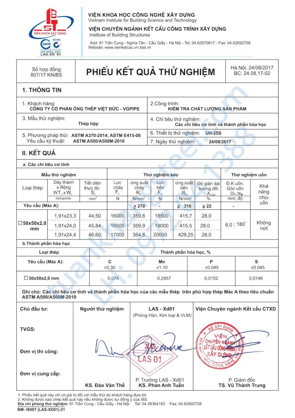 Hồ sơ năng lực Ống thép Việt Đức