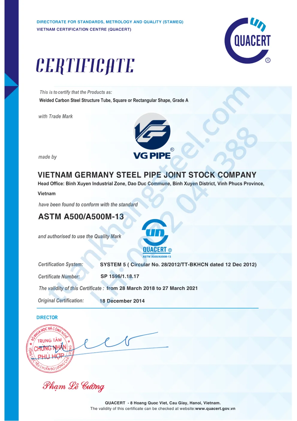 Hồ sơ năng lực Ống thép Việt Đức