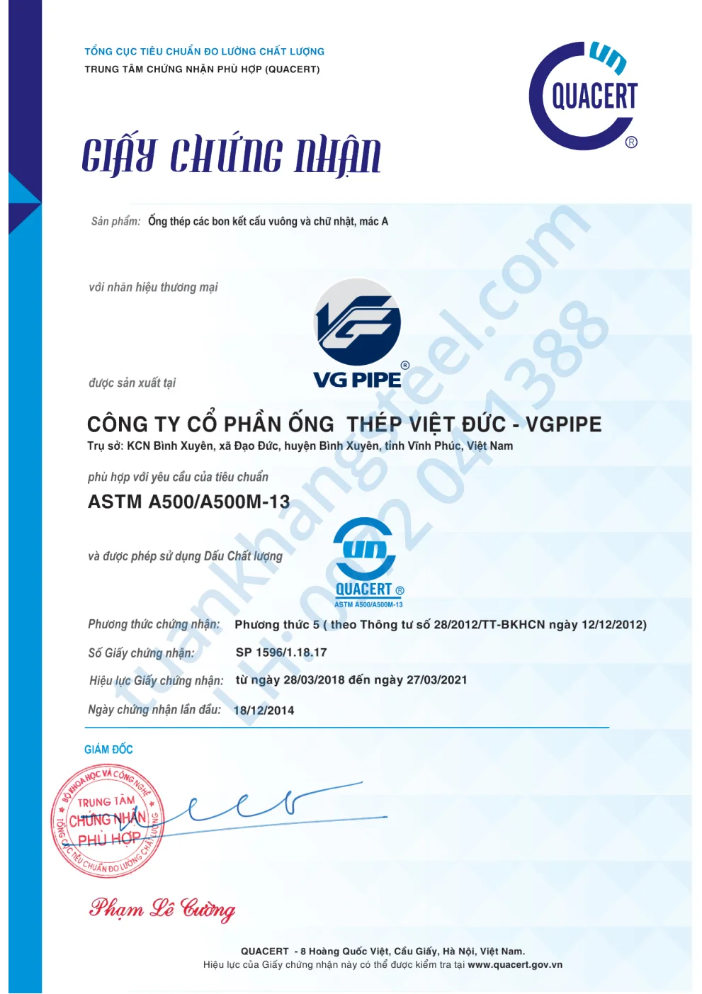 Hồ sơ năng lực Ống thép Việt Đức