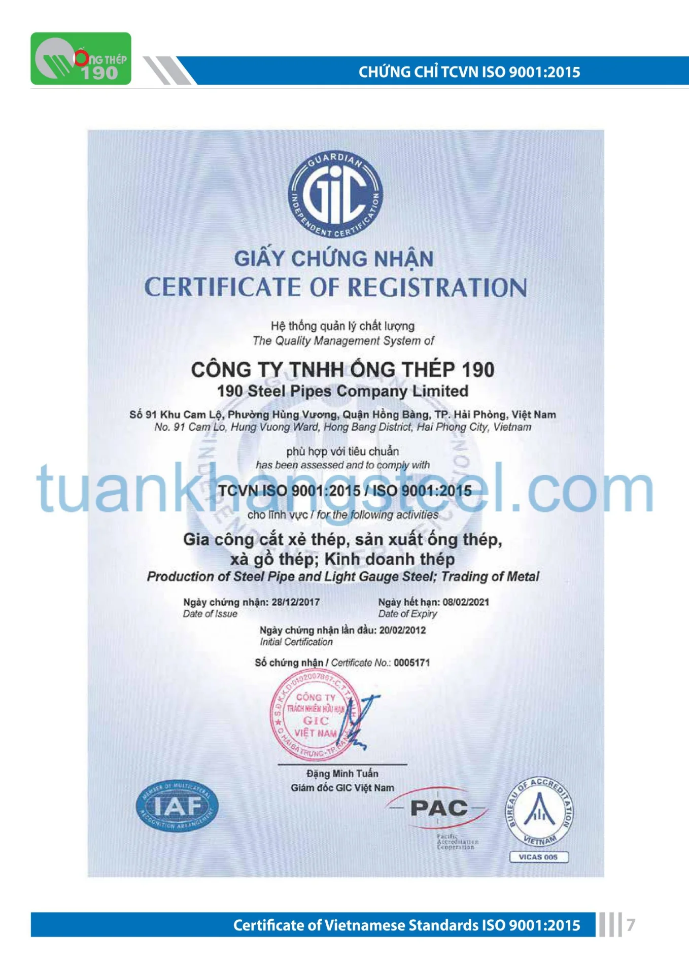 Catalogue Ống thép 190
