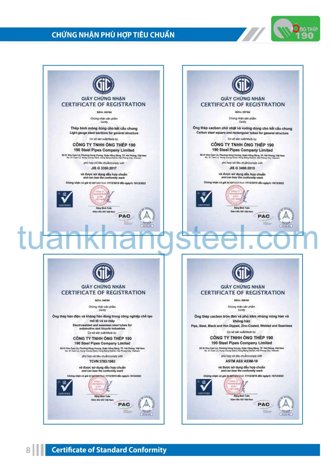 Catalogue Ống thép 190