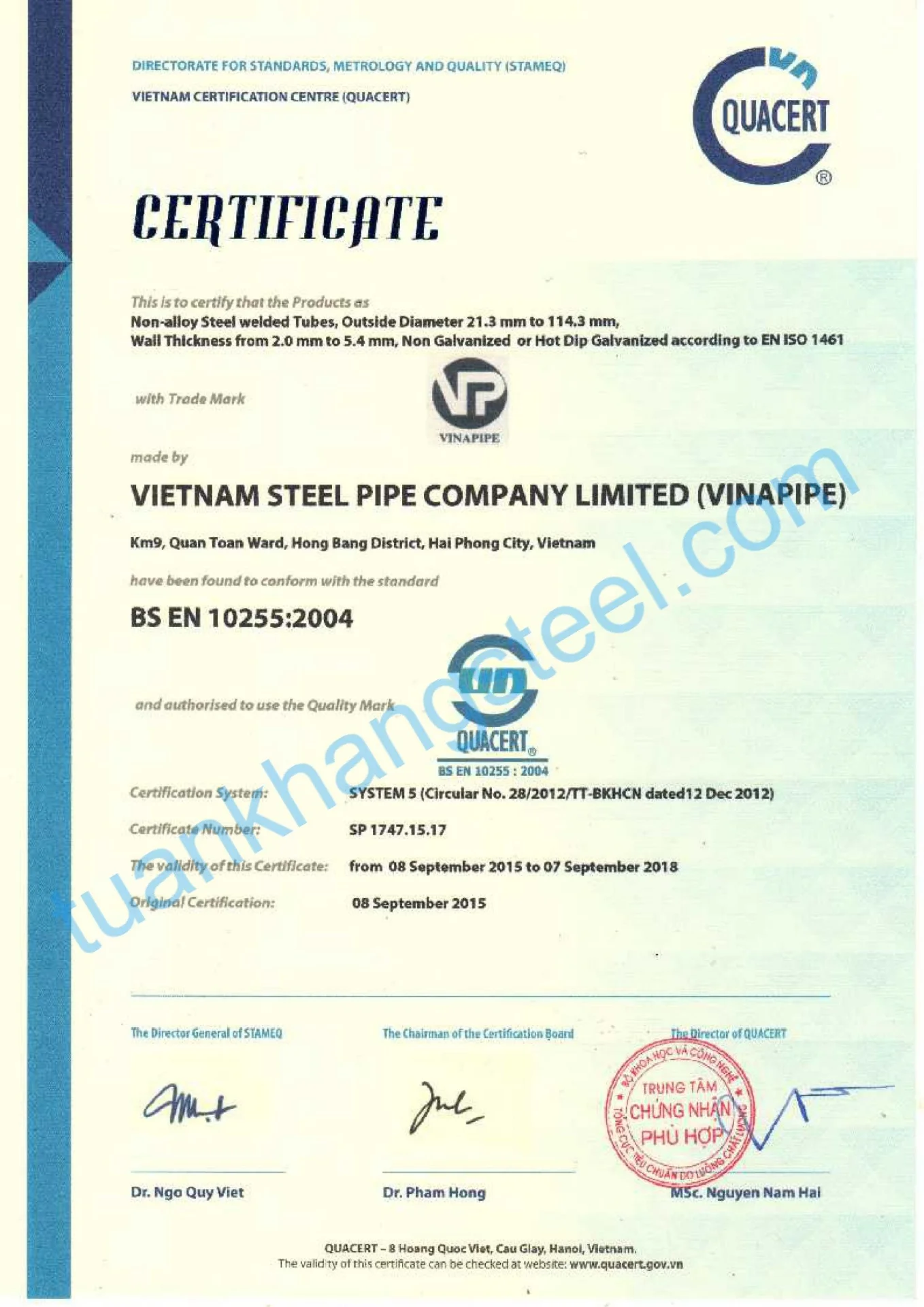 Catalogue ống thép Vinapipe