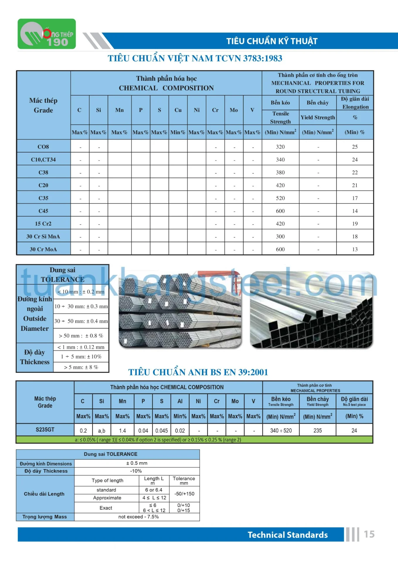 Catalogue Ống thép 190