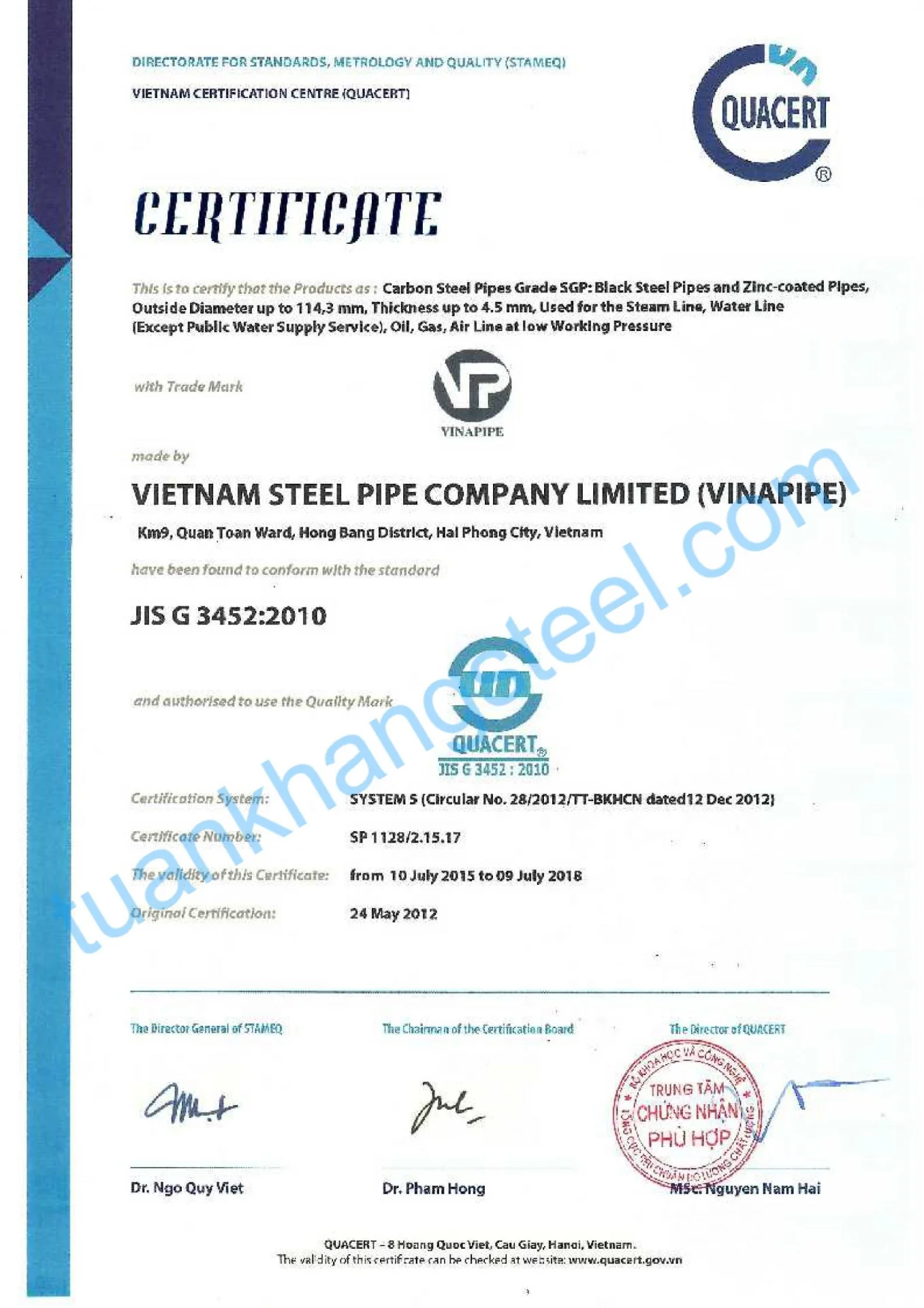 Catalogue ống thép Vinapipe