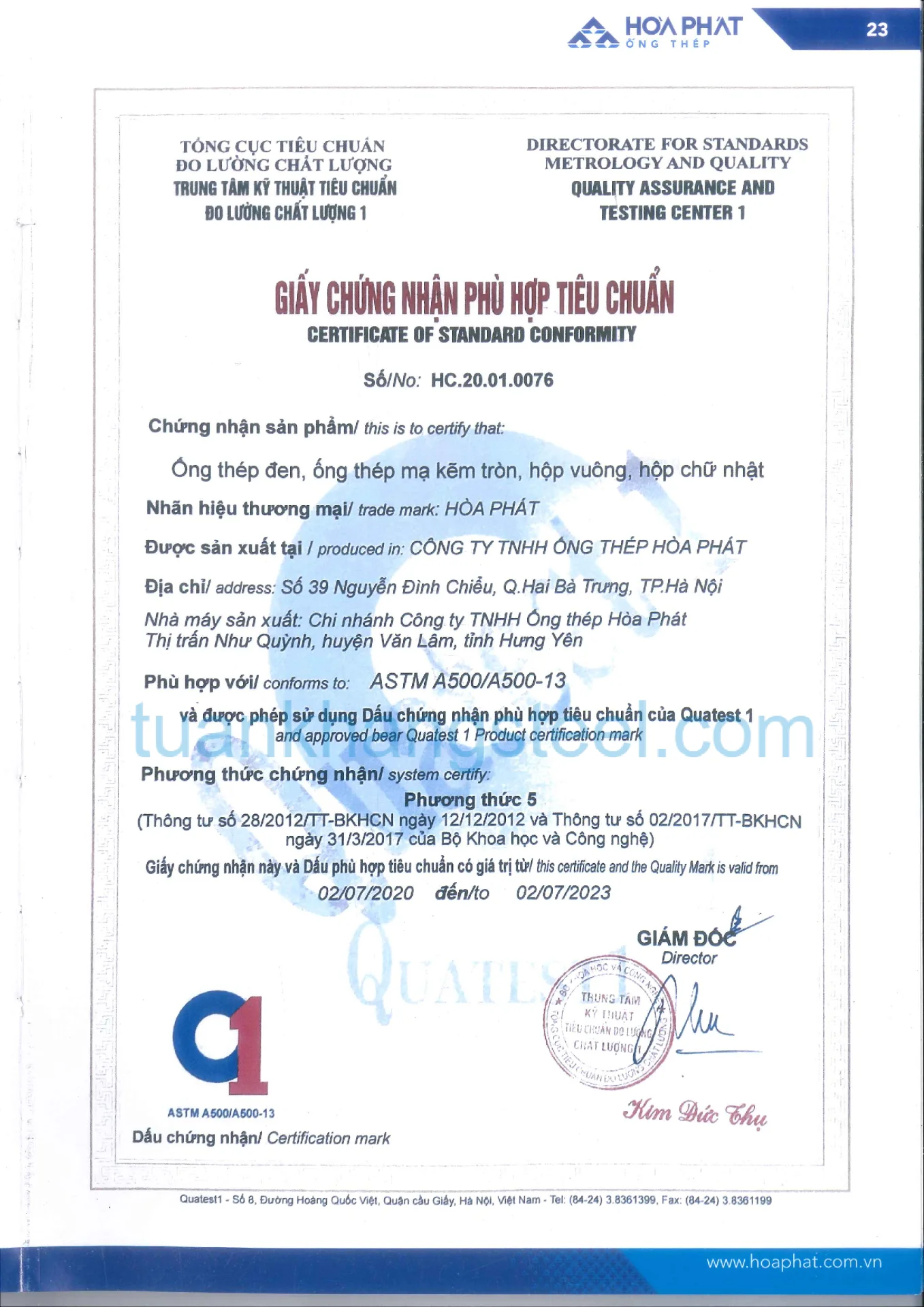 Hồ sơ năng lực Hoà Phát PDF mới nhất 2021