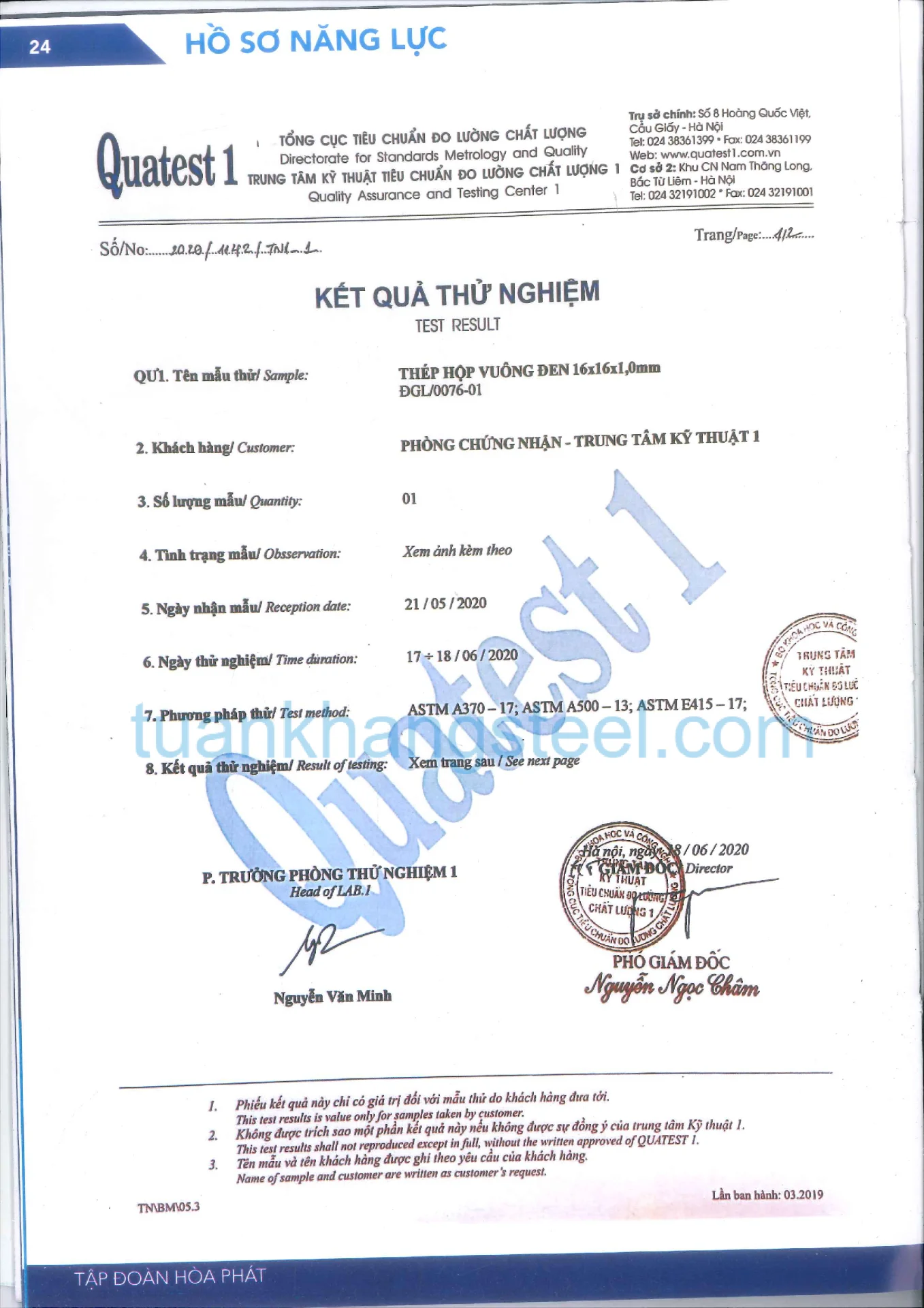 Hồ sơ năng lực Hoà Phát PDF mới nhất 2021