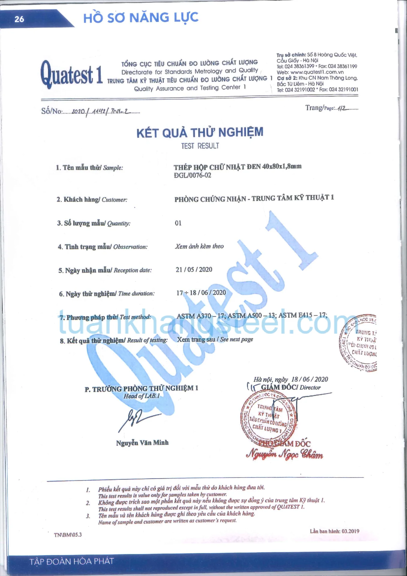 Hồ sơ năng lực Hoà Phát PDF mới nhất 2021