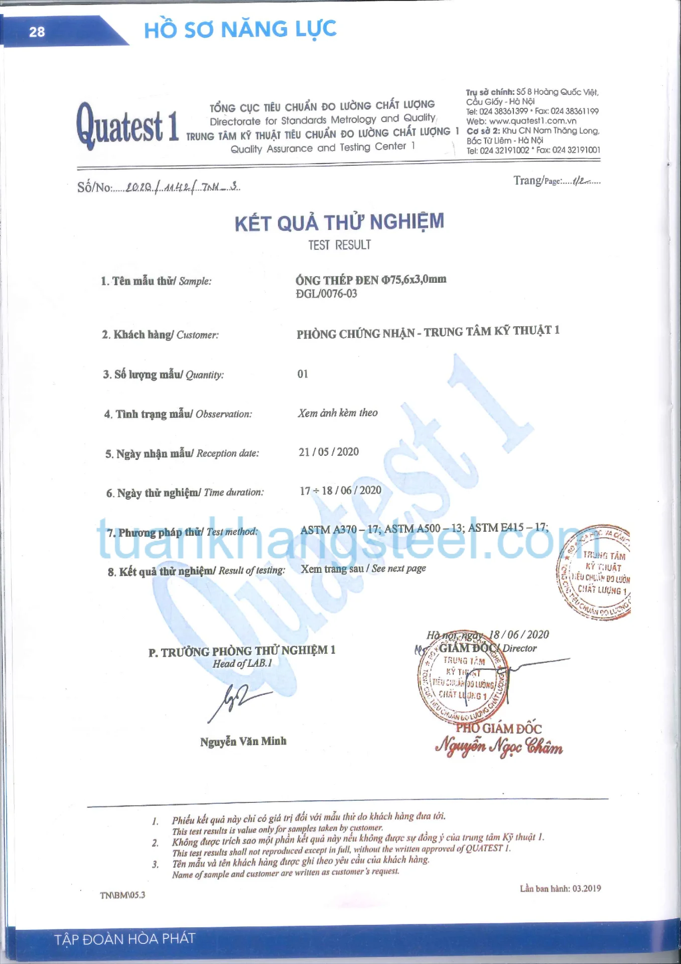 Hồ sơ năng lực Hoà Phát PDF mới nhất 2021