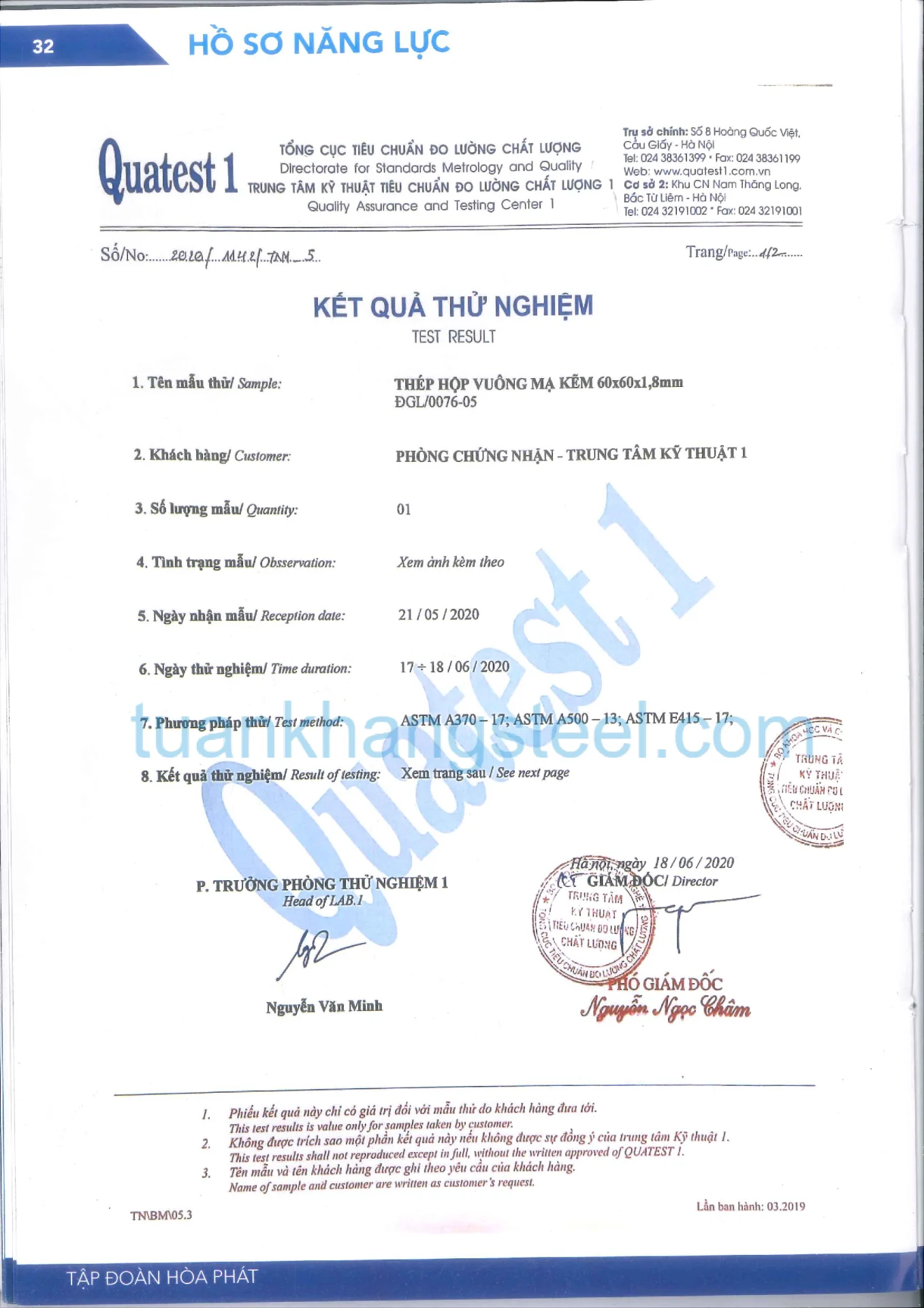 Hồ sơ năng lực Hoà Phát PDF mới nhất 2021