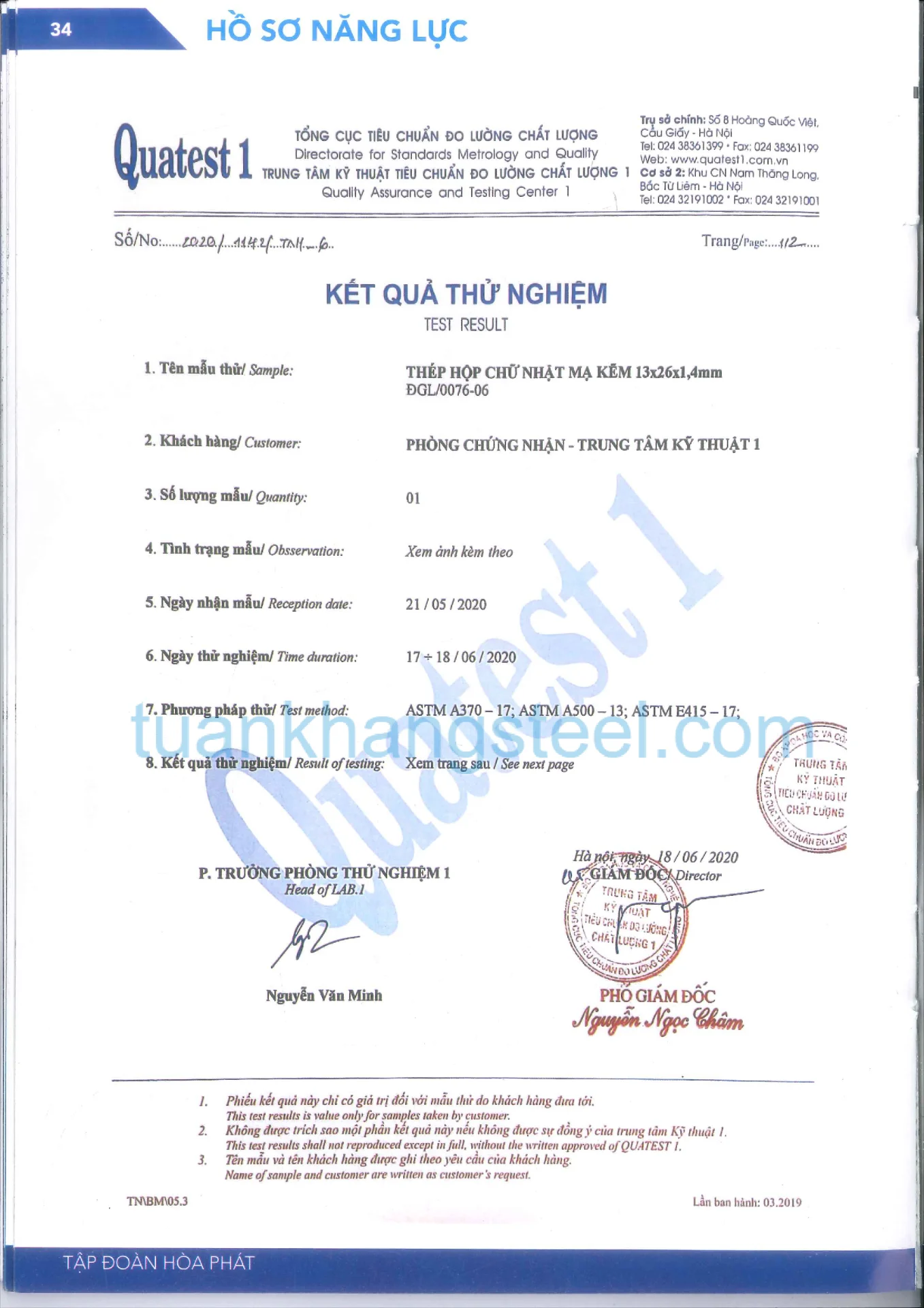 Hồ sơ năng lực Hoà Phát PDF mới nhất 2021