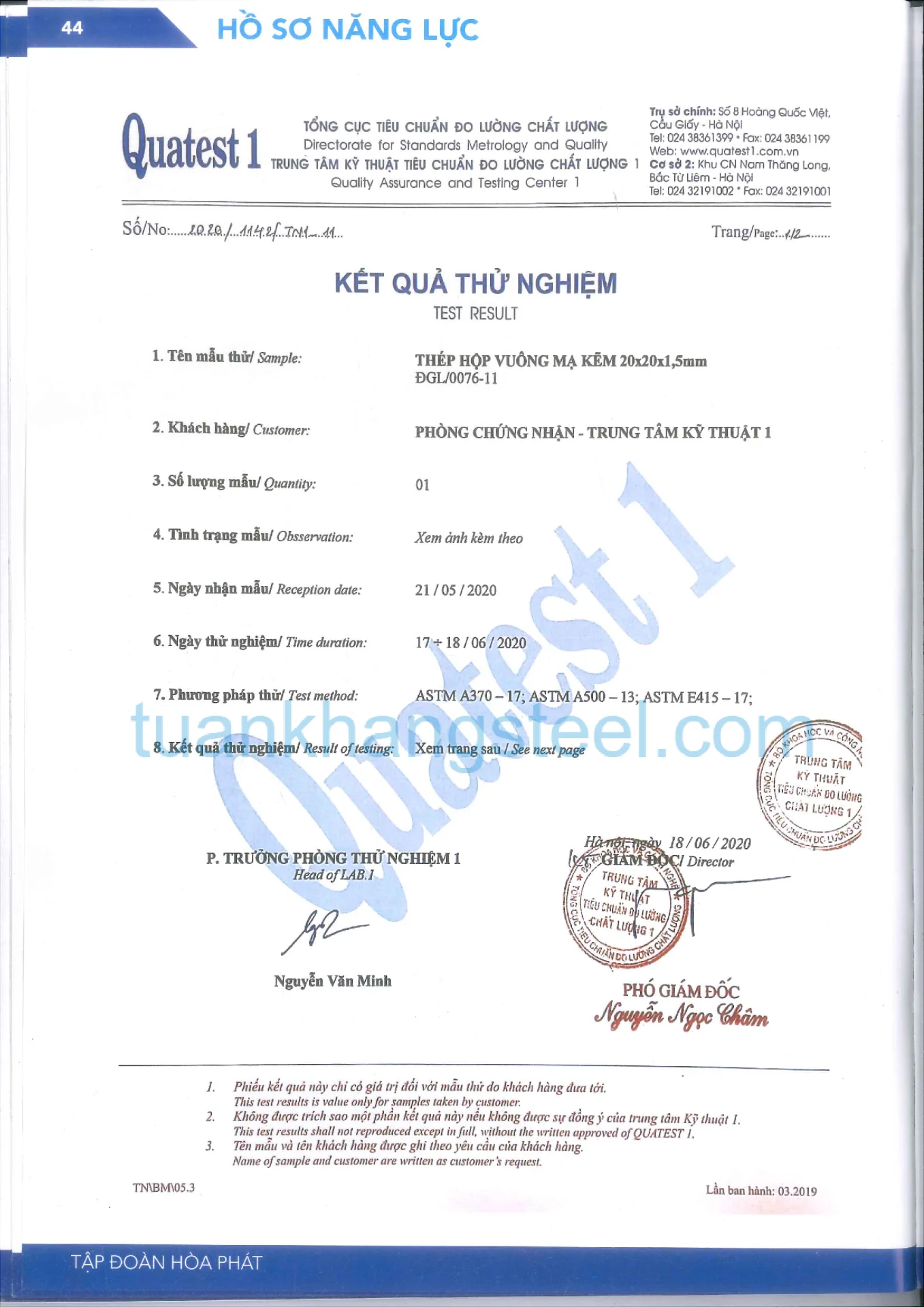 Hồ sơ năng lực Hoà Phát PDF mới nhất 2021