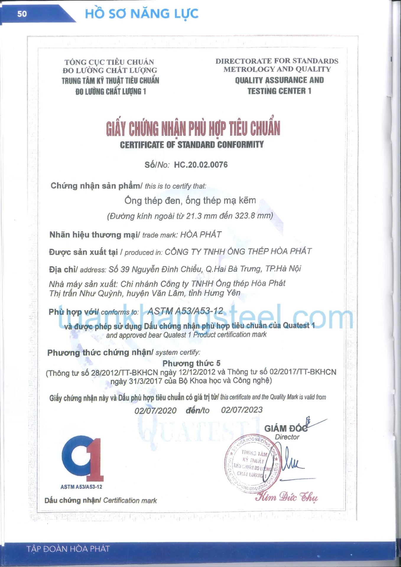 Hồ sơ năng lực Hoà Phát PDF mới nhất 2021