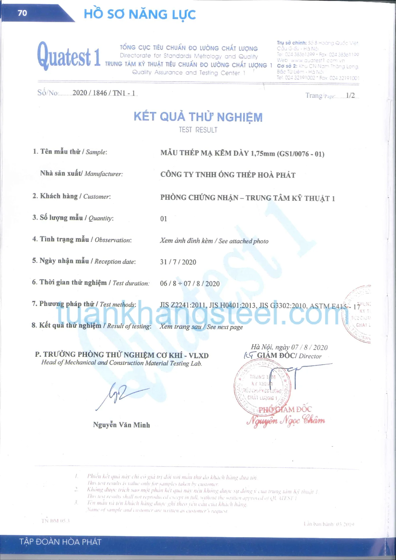Hồ sơ năng lực Hoà Phát PDF mới nhất 2021