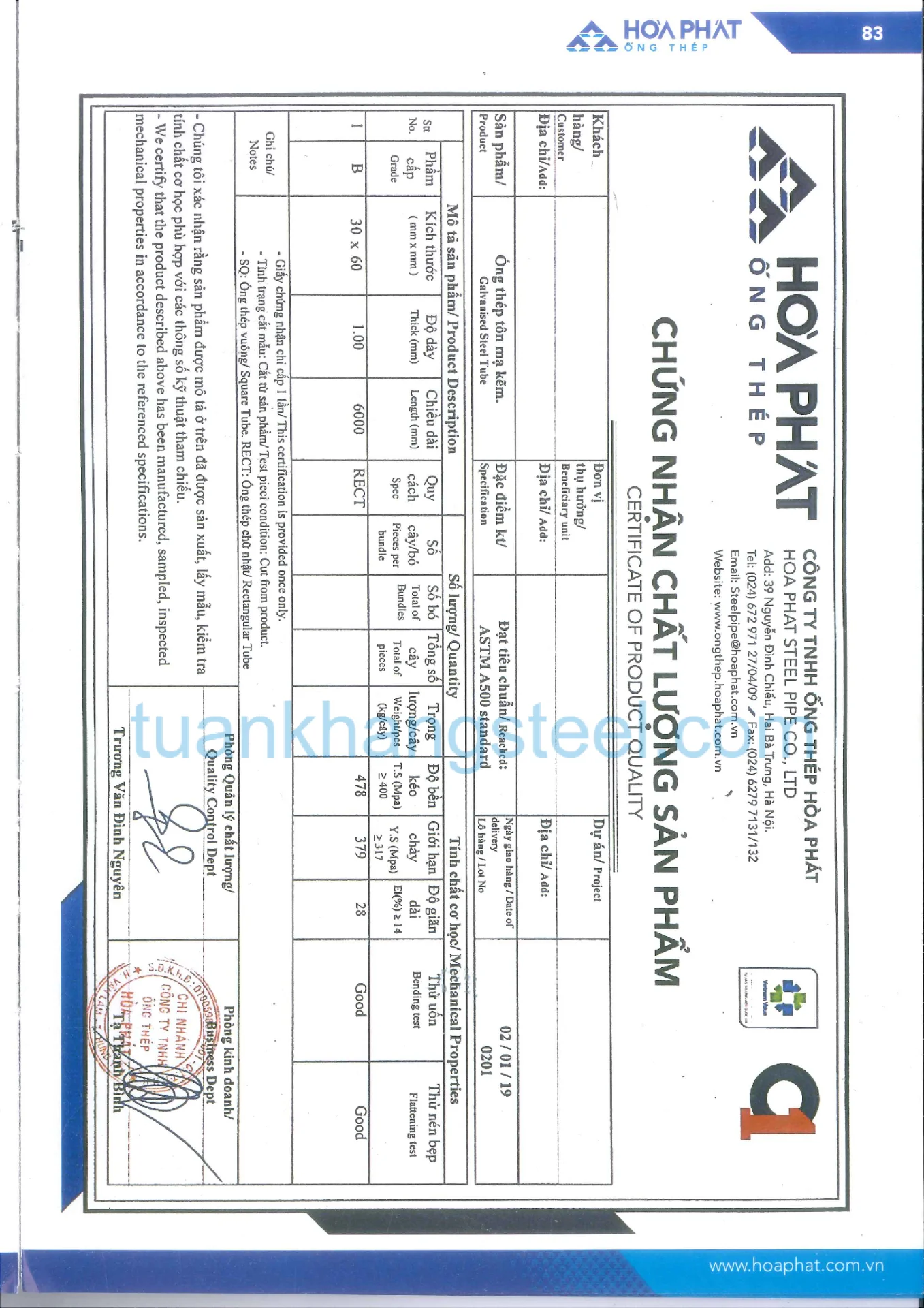 Hồ sơ năng lực Hoà Phát PDF mới nhất 2021