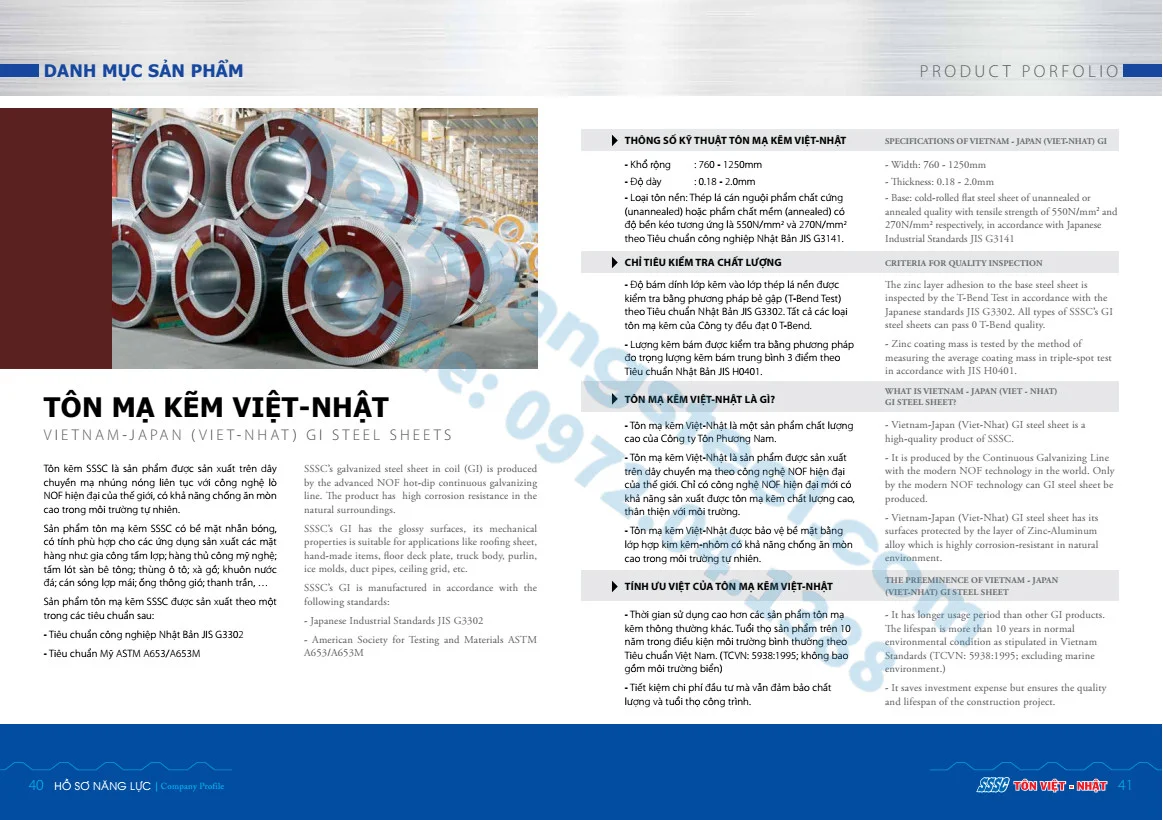 Catalouge Tôn Phương Nam, Catalouge Tôn Việt – Nhật, Catalouge SSSC Tôn mạ kẽm – NH PDF | Hồ sơ năng lực Tôn Phương Nam, Tôn Việt – Nhật, TSSC Tôn mạ kẽm