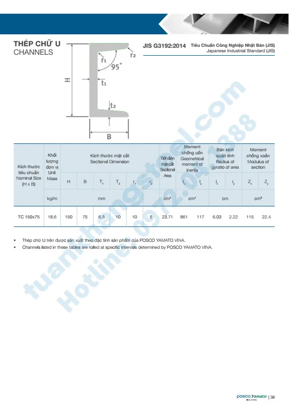 Cataloug thép hình POSCO – Catalouge thép hình POSCO YAMATO VINA File PDF