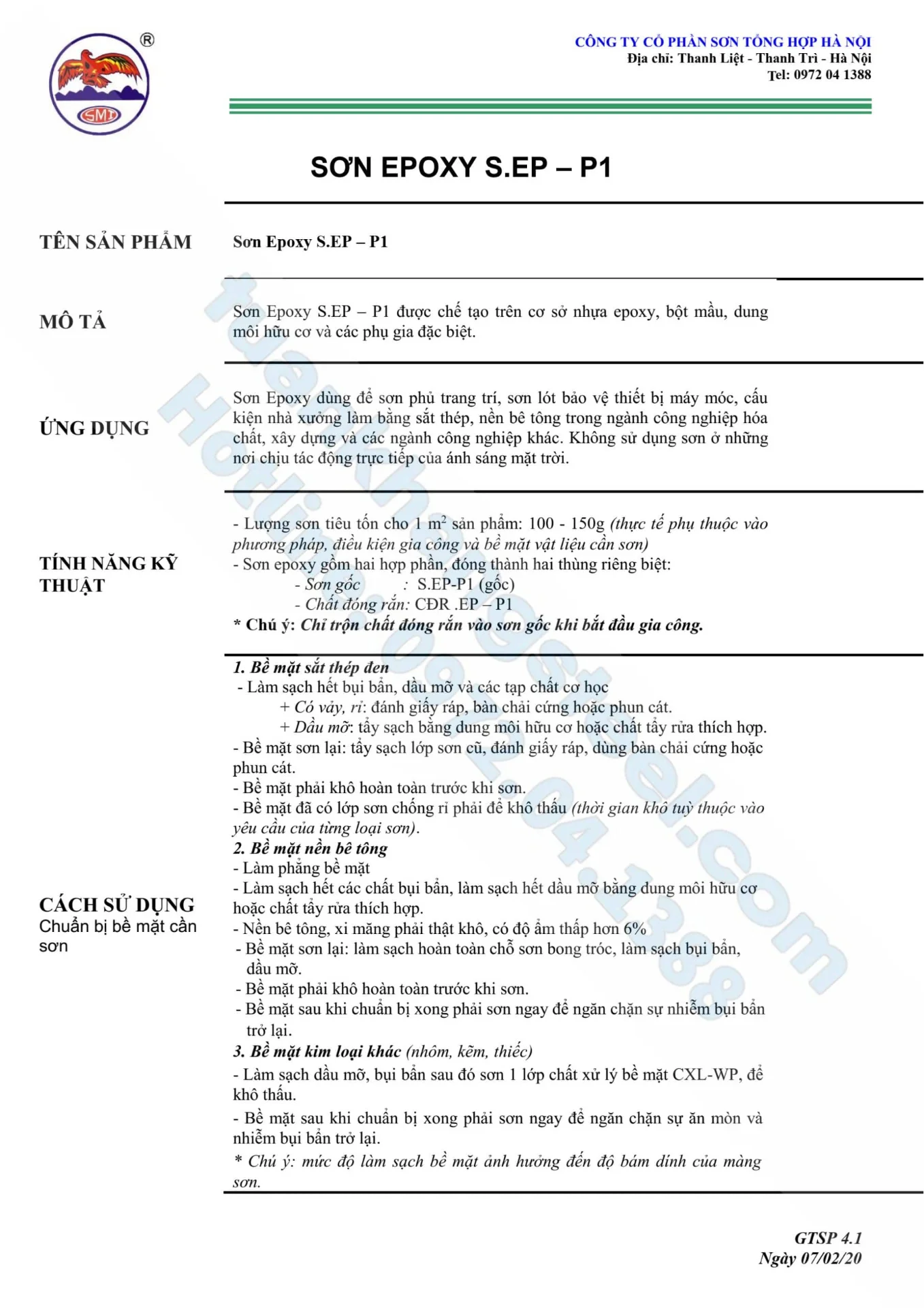 Cách sử dụng Sơn EPOXY , Sơn ALKYD Chống rỉ Đại Bàng