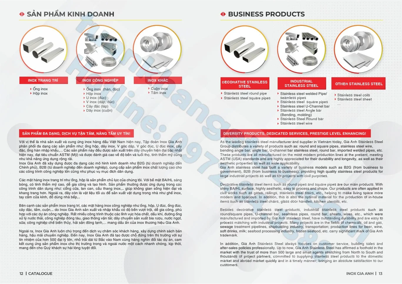 Catalouge Ống INOX GIA ANH 201/304/316 mới nhất 2023 PDF