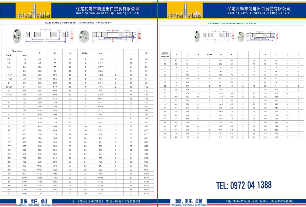 Catalouge Phụ kiện Hàn-Mặt bích – Van INOX 201/304/316 Baoding TQ | Tải file Pdf Catalouge Phụ kiện Hàn-Mặt bích – Van INOX 201/304/316 Baoding TQ