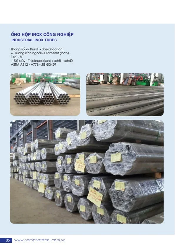 Catalouge Ống INOX NAM PHÁT 201/304/316 mới nhất 2023 PDF