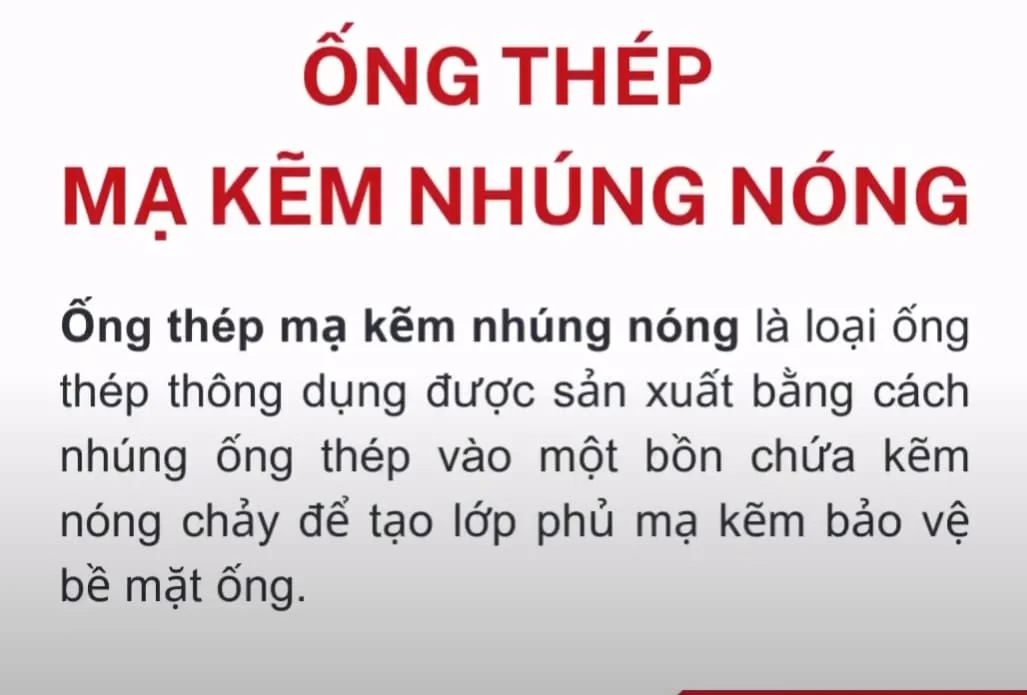 Các loại ống thép mạ kẽm nhúng nóng phổ biến dùng trong PCCC