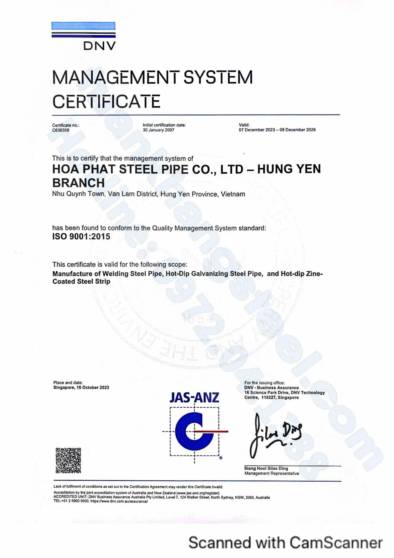 Hợp chuẩn hợp quy 2024 + Kết quả thí nhiệm Ống thép Hoà Phát
