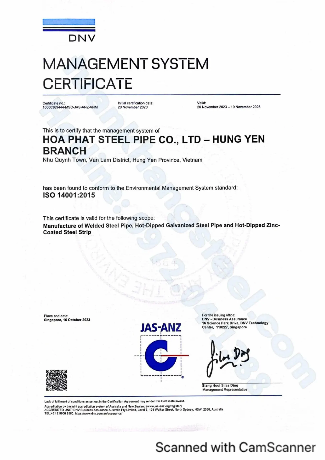 ISO 2024 Ống thép Hoà Phát