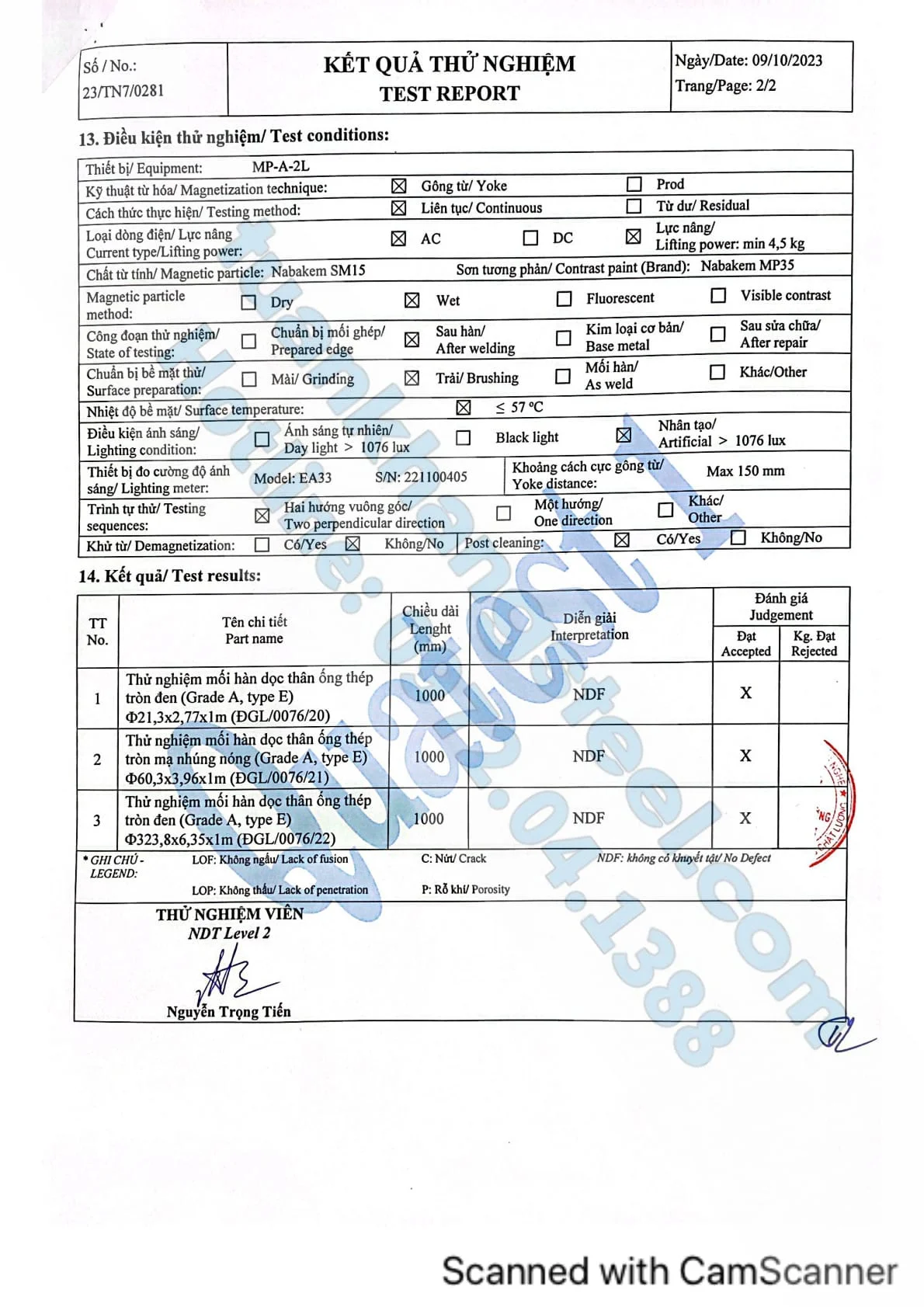 Hợp chuẩn hợp quy 2024 + Kết quả thí nhiệm Ống thép Hoà Phát