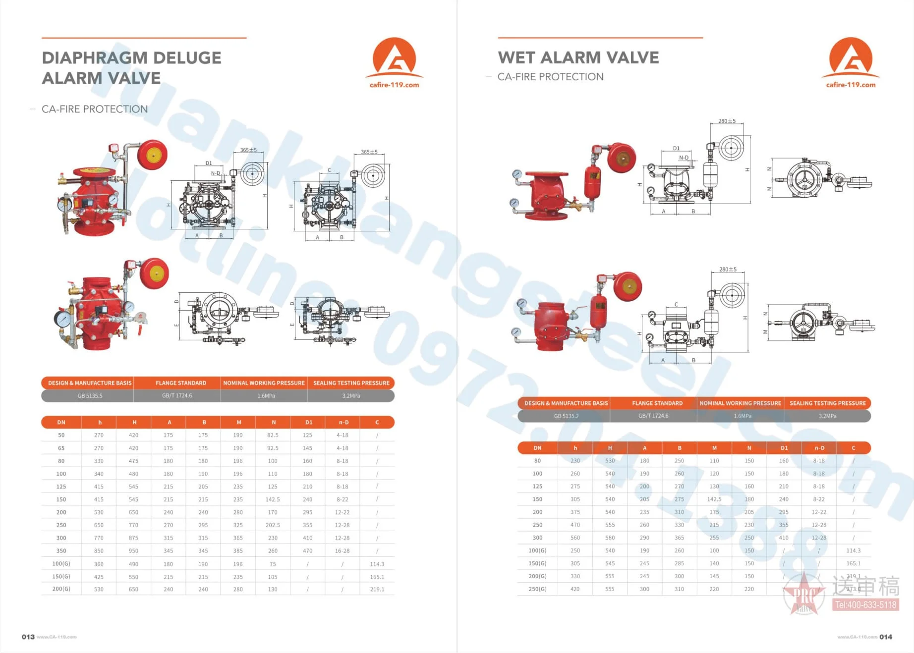 Catalogue Van Cổng tín hiệu điện, Van báo động hãng CA Fire 2024