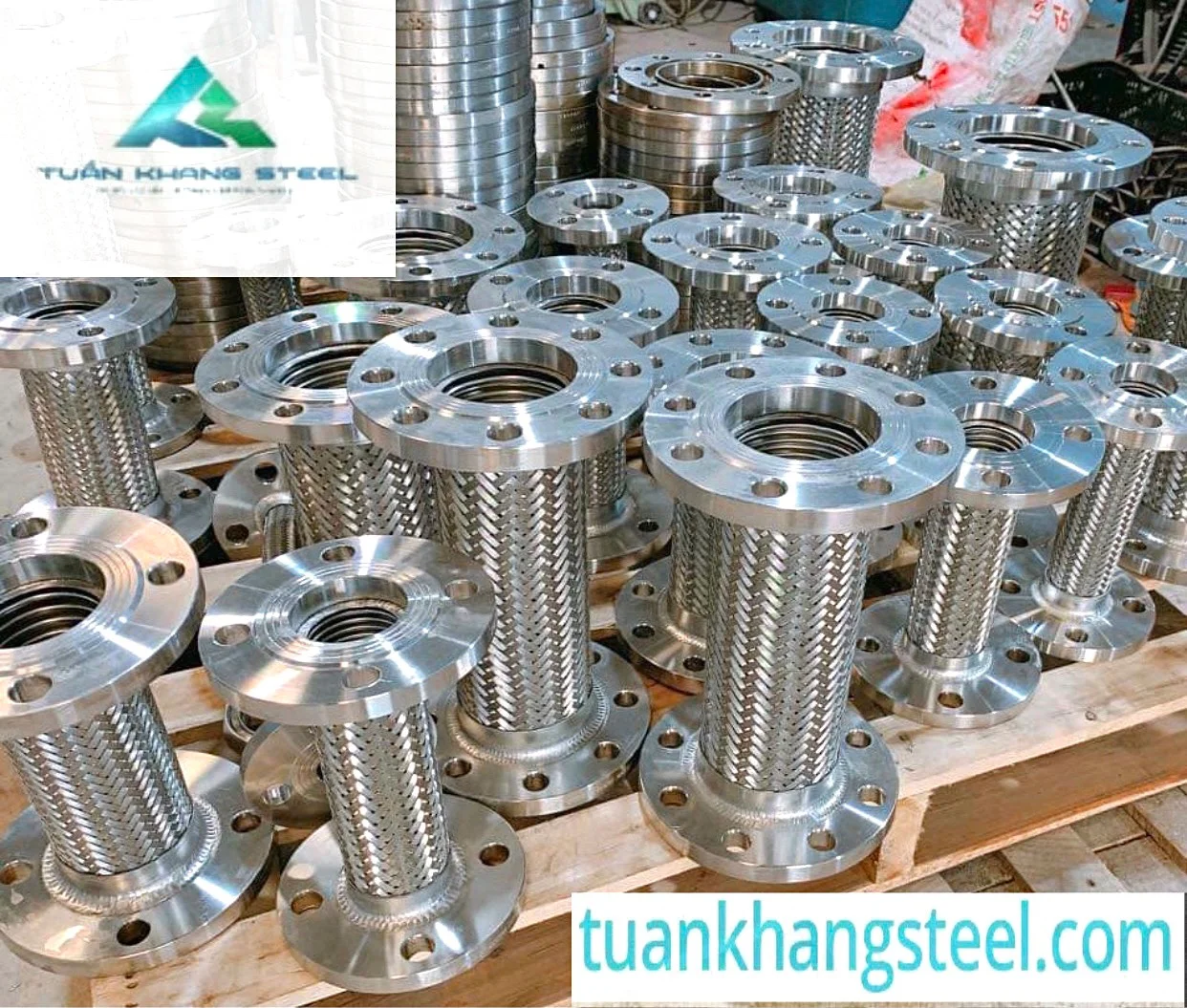 Công Ty Thép Tuấn Khang – Nhà Sản Xuất Khớp Nối Mềm Chống Rung Inox 2 Đầu Bích, 2 Đầu Rắc Co Uy Tín
