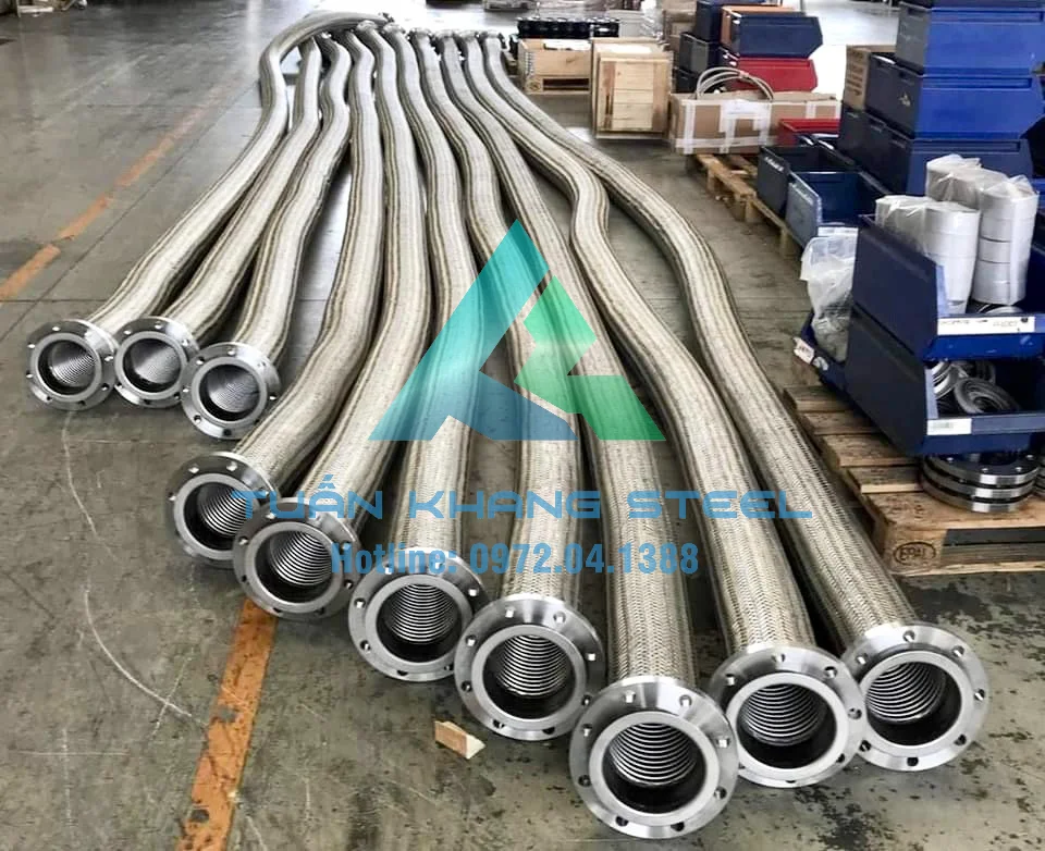 Công Ty Thép Tuấn Khang – Nhà Sản Xuất Khớp Nối Mềm Chống Rung Inox 2 Đầu Bích, 2 Đầu Rắc Co Uy Tín
