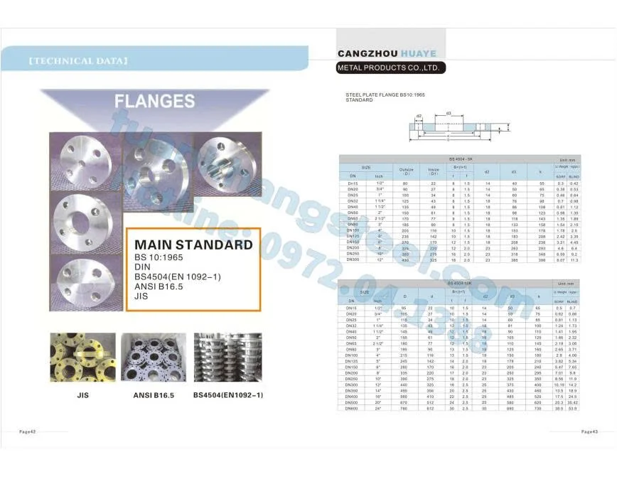 Catalogue Phụ kiện Ống Thép CANGZHOU HUAYE – Phân phối Chính hãng bởi Tuấn Khang