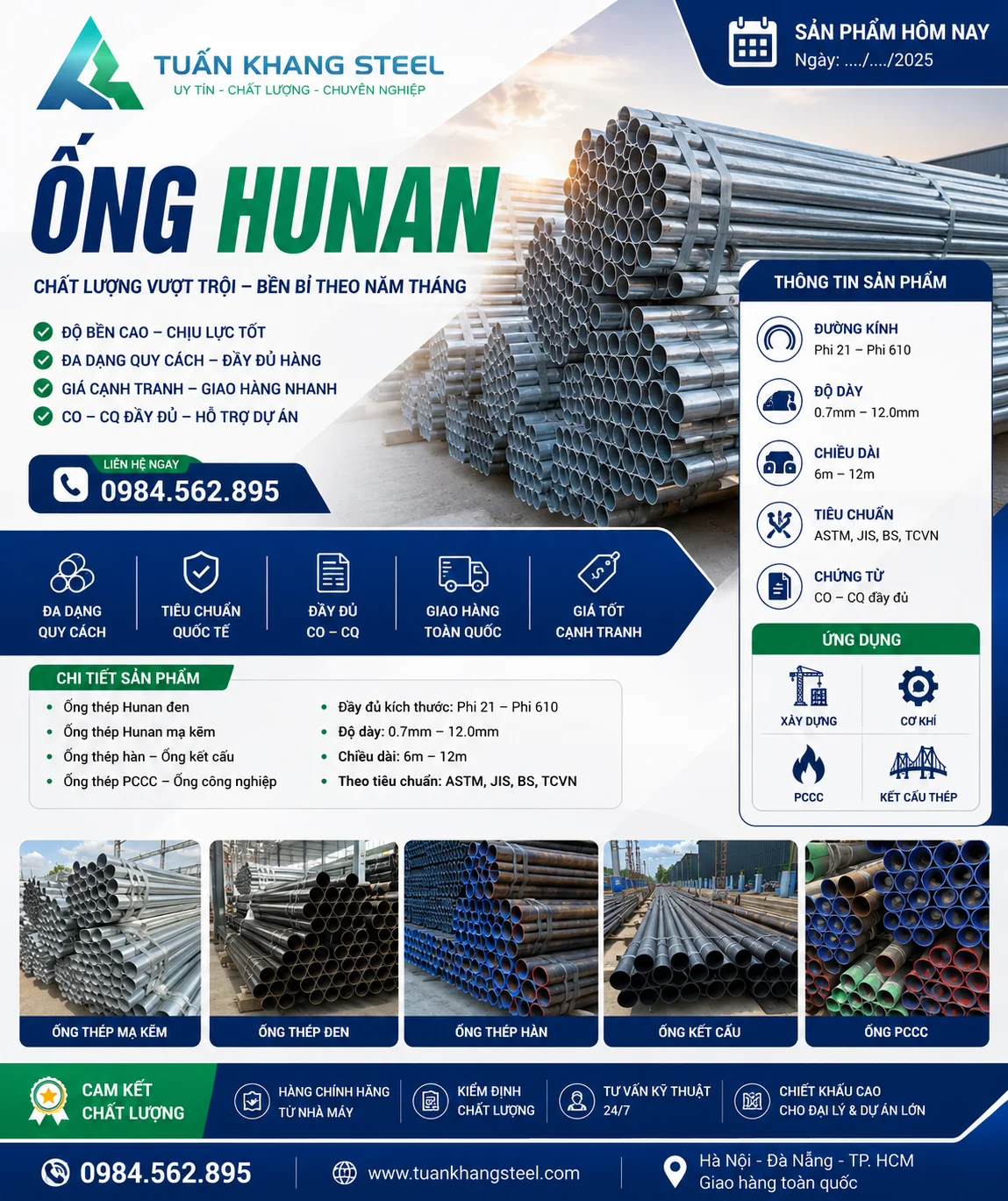 Catalouge Ống Thép Hunan 2026 File Gốc Từ Nhà Máy – Báo Giá & Quy Cách Mới Nhất
