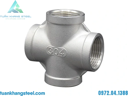 Chữ thập ren inox – kết nối đường ống theo bốn hướng
