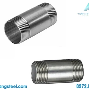Hai đầu ren ngoài inox dài 100mm – phục vụ lắp đặt và bảo trì hệ thống kỹ thuật