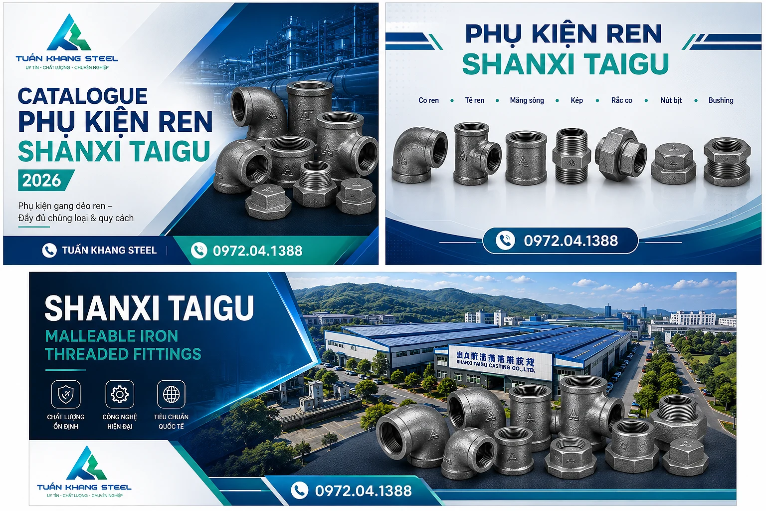 Catalogue phụ kiện ren Shanxi Taigu mới 2026 – Đầy đủ quy cách, tiêu chuẩn và ứng dụng