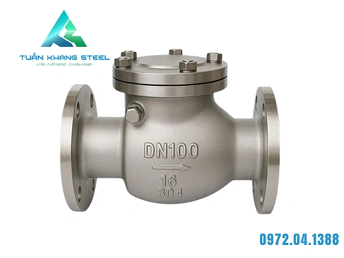 Van 1 chiều lá lật mặt bích Inox 304 – liên kết đường ống và thiết bị