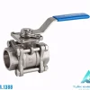 Van bi 3 mảnh 2 đầu ren Inox 304 – đóng mở dòng lưu chất bằng cơ cấu bi