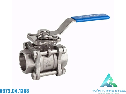 Van bi 3 mảnh 2 đầu ren Inox 304 – đóng mở dòng lưu chất bằng cơ cấu bi