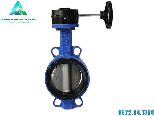 Van bướm tay quay Thân gang cánh Inox – đóng mở và điều tiết dòng lưu chất
