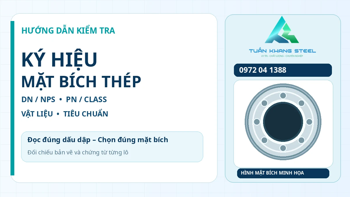 Cách đọc ký hiệu trên mặt bích thép DN NPS PN Class vật liệu và tiêu chuẩn - Tuấn Khang Steel